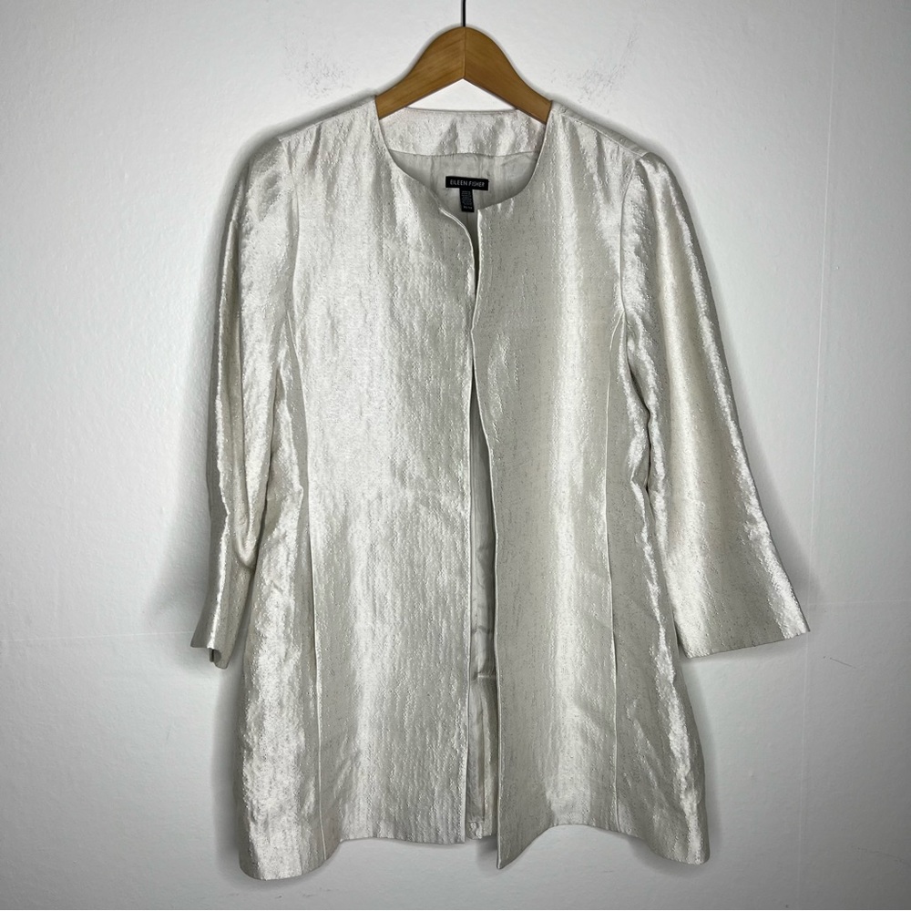 Eileen Fisher Silk Blend Open Cardigan Sz XS Oversized